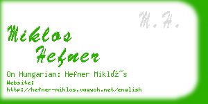 miklos hefner business card